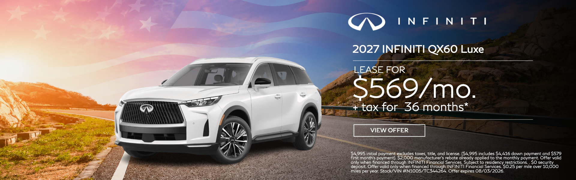 2027 QX60 - Lease for $569/mo.
